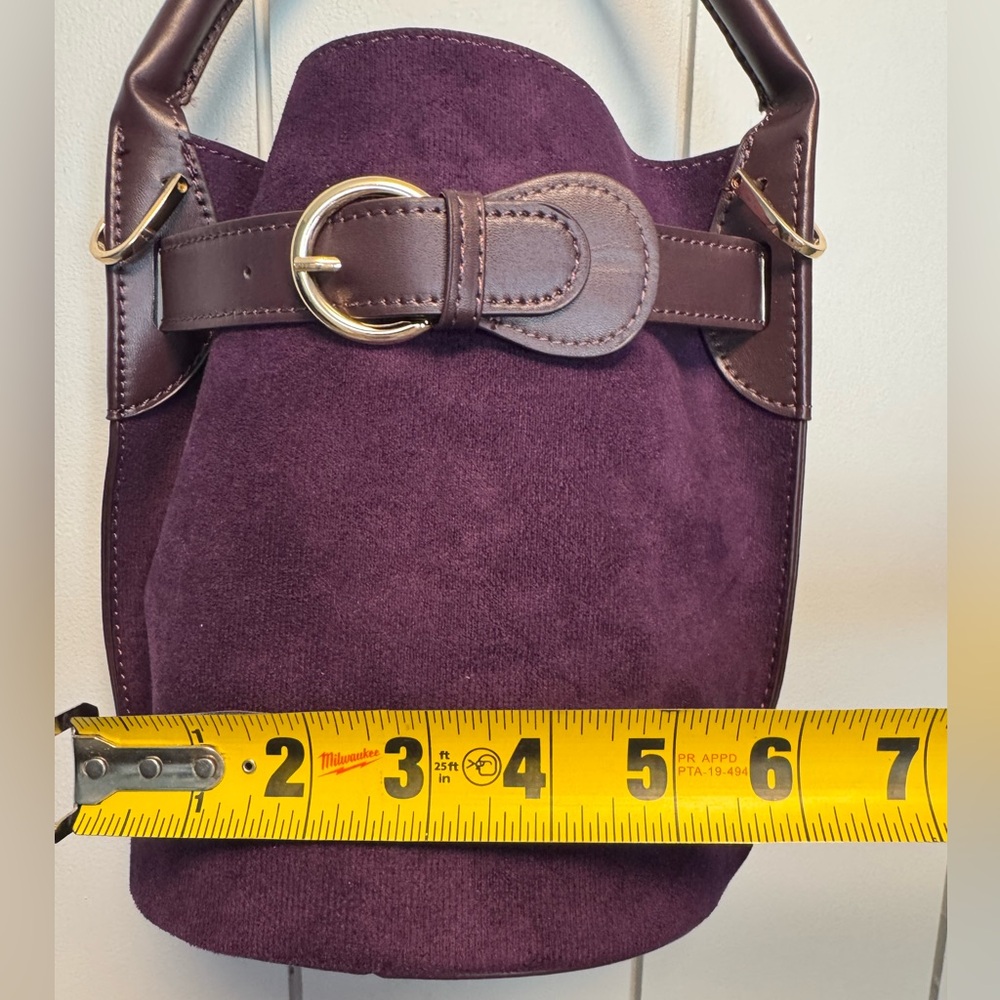 NWOT Elegant Purple Suede Women's Bag - Picture 6 of 15